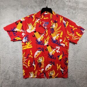 Costume Agent Red Tiger Tropical Hawaiian Shirt Mens XXXL Short Sleeve